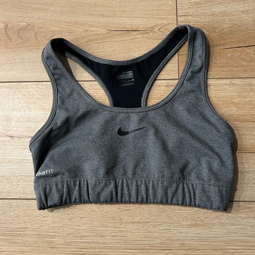 NikeFIT Gray Racerback Low Support Sports Bra